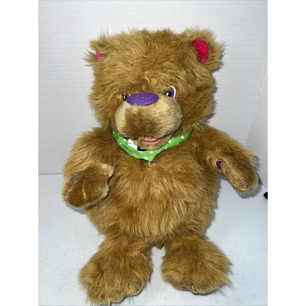 Pearson Scott Foresman Alphabuddy Teddy Bear Hand Puppet Plush Toy 14" Brown